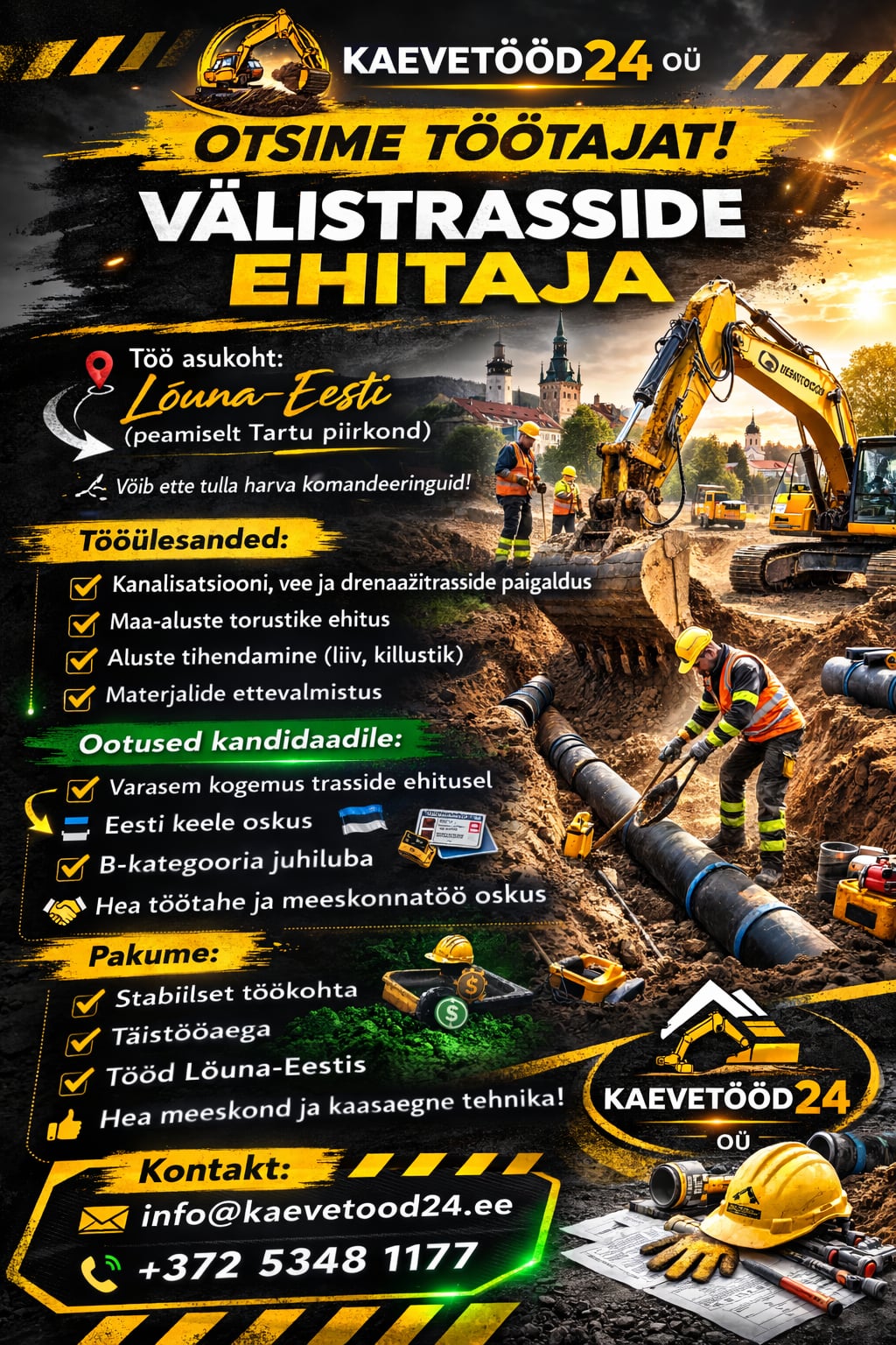 Tööpakkumine välistrasside ehitajale