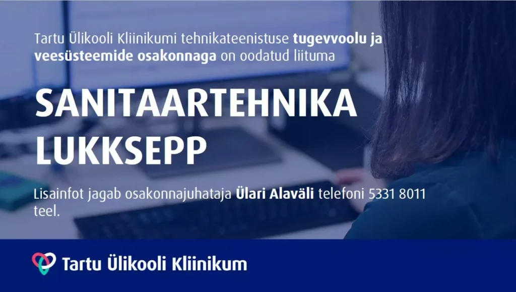 Tööpakkumine sanitaartehnikule Tartus
