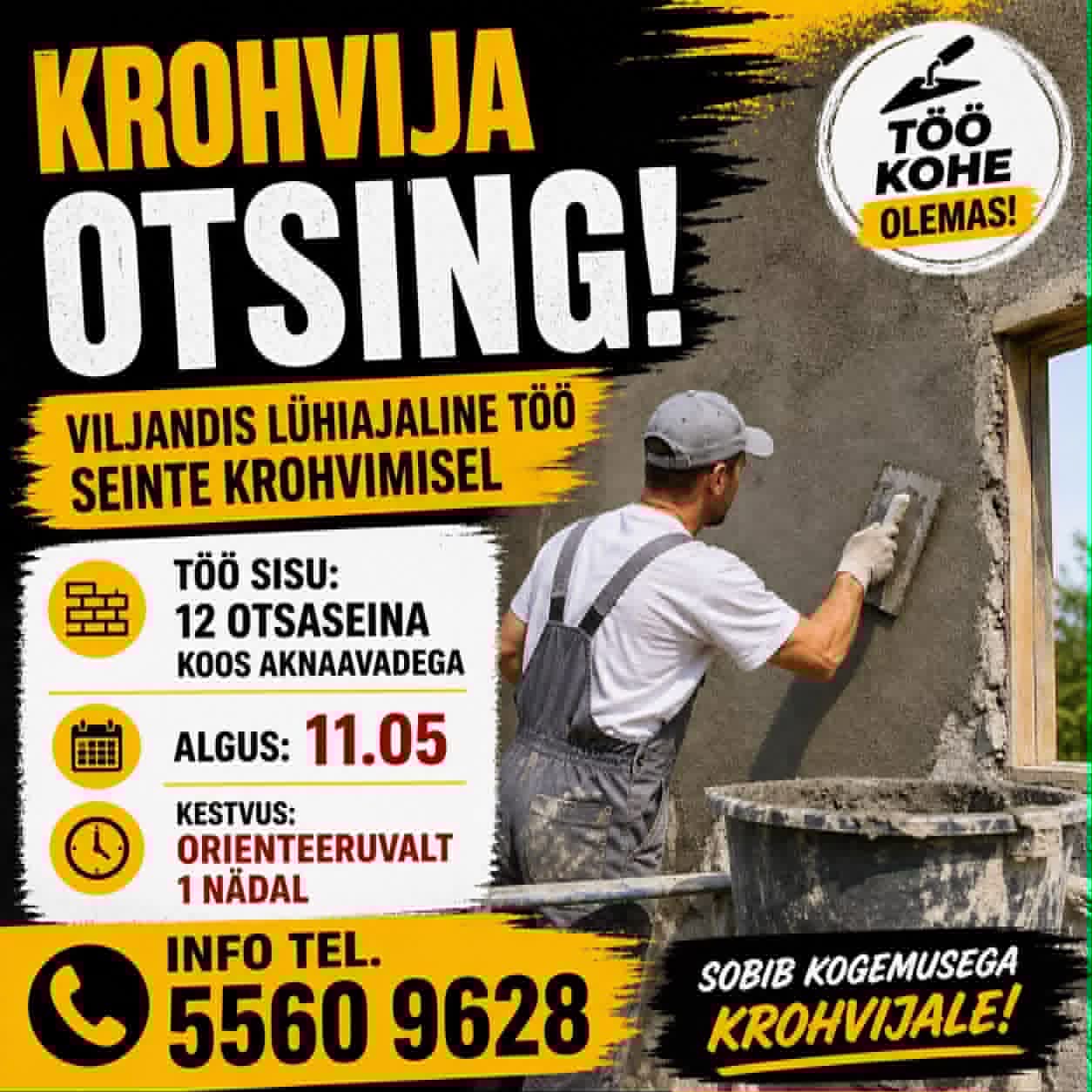 Tööamps krohvijale Viljandis