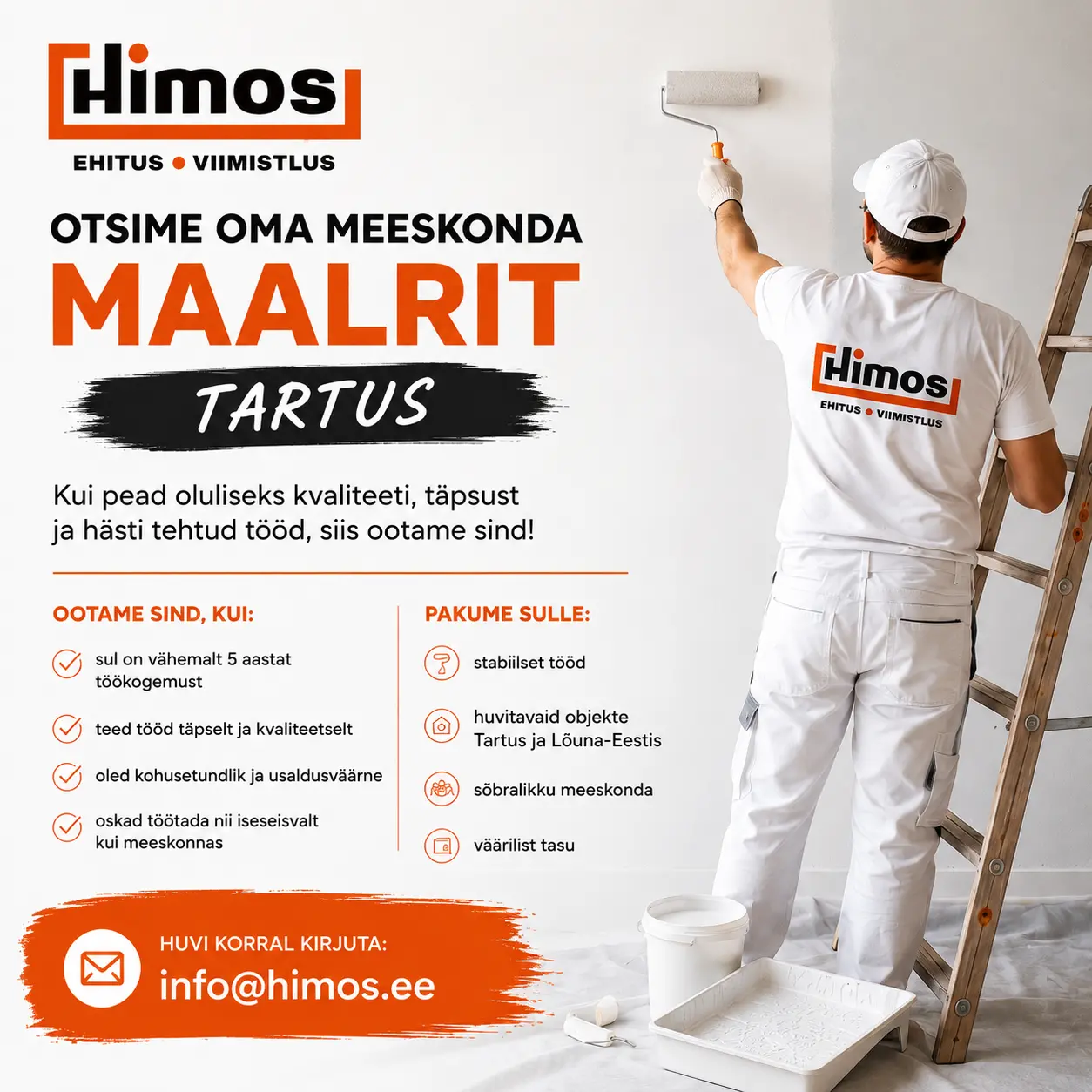 Tööpakkumine maaler-krohvijale Tartus